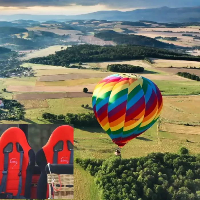 lot balonem vip nad piękną okolicą